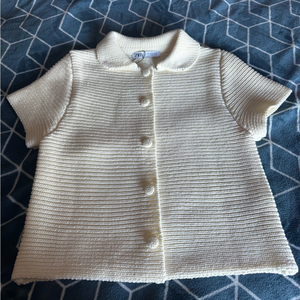 Zara chunky knit Peter Pan collar cardigan